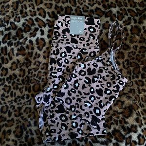 Forever 21 pink cheetah crop tank and biker short set, price is for both!